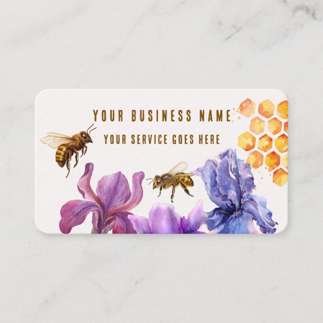 Elegant floral Honey product Business Card (Front)