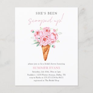 Elegant Floral Ice Cream Bridal Shower Invitation Flyer