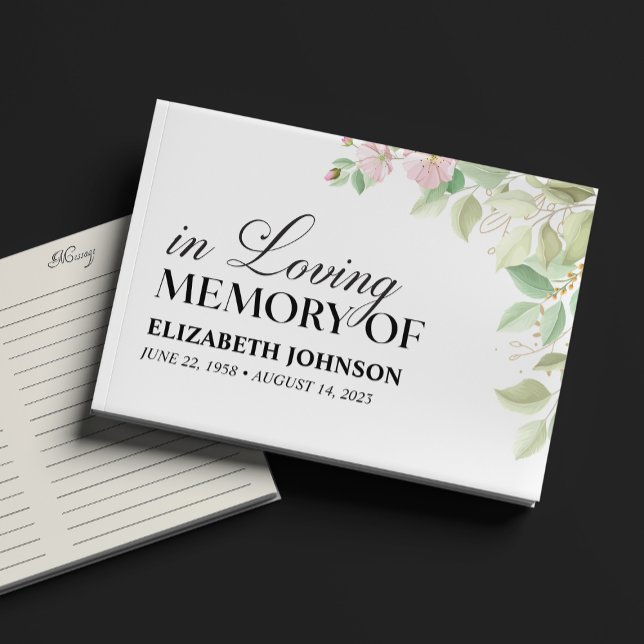 Elegant Floral In Loving Memory Funeral Guest Book (Creator Uploaded)
