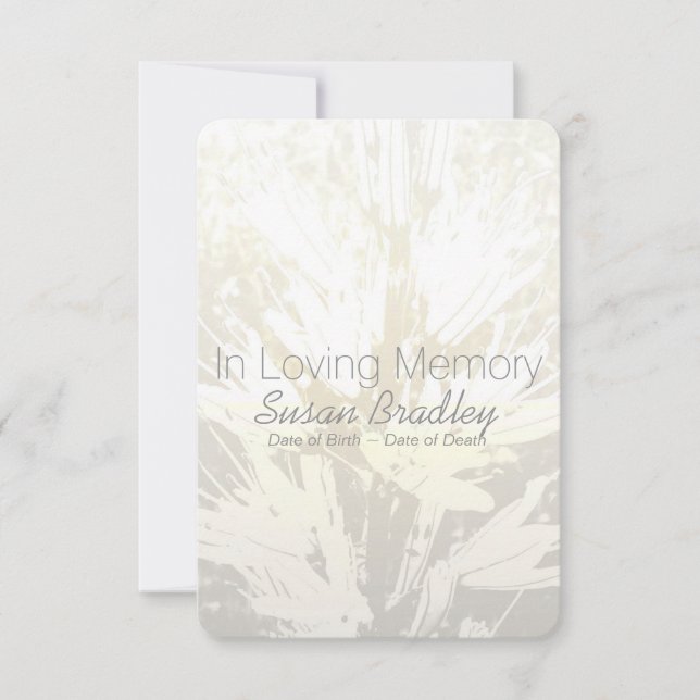 Elegant Floral In Loving Memory Memorial Service Invitation (Front)
