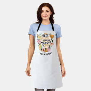 Elegant Floral Inspiration Motivation Quote Apron