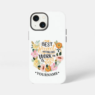 Elegant Floral Inspiration Motivation Quote iPhone 13 Mini Case