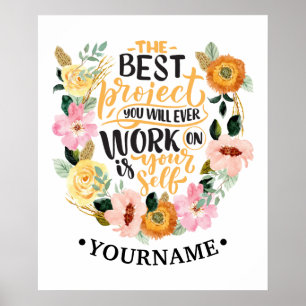 Elegant Floral Inspiration Motivation Quote Poster