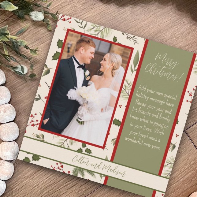 Elegant Floral Inspirivity Christmas Photo card (Creator Uploaded)