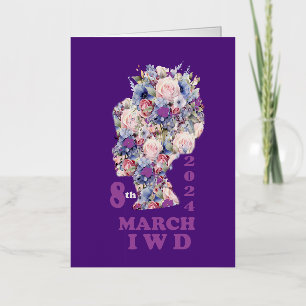 Elegant Floral International Women's Day Foil Greeting Card