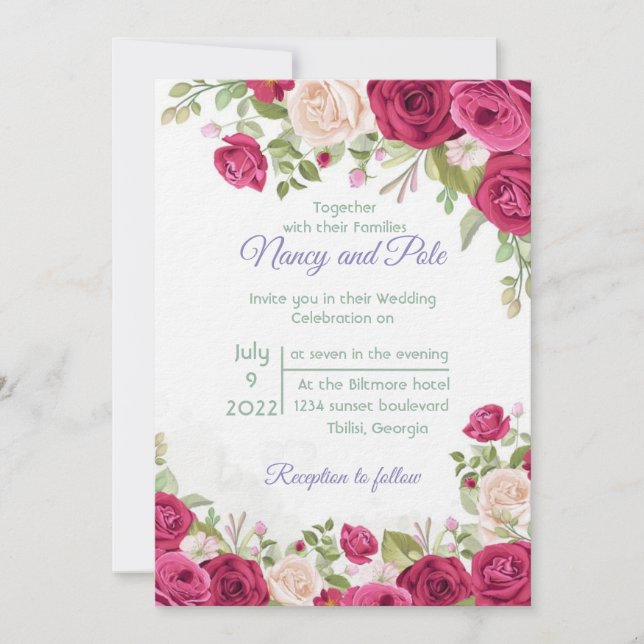 Elegant floral invitation (Front)