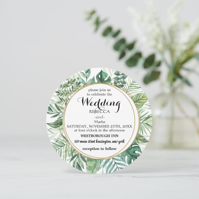 Elegant floral invitation (Standing Front)