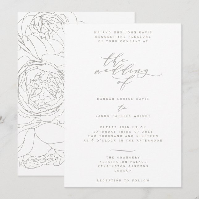 Elegant floral invitation (Front/Back)