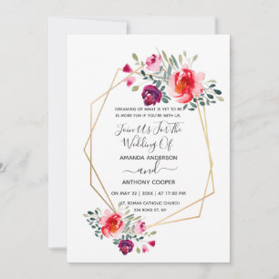 Elegant floral invitation, rsvp & reception invitation