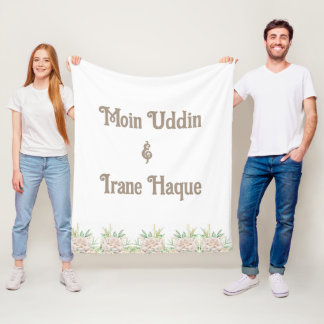 Elegant Floral Islamic Nikah Ceremony Invitation Fleece Blanket