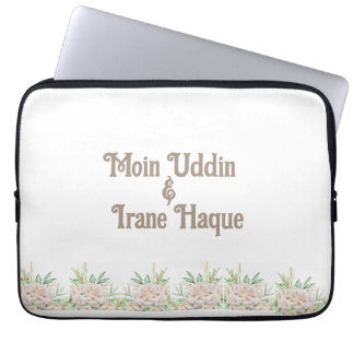 Elegant Floral Islamic Nikah Ceremony Invitation Laptop Sleeve