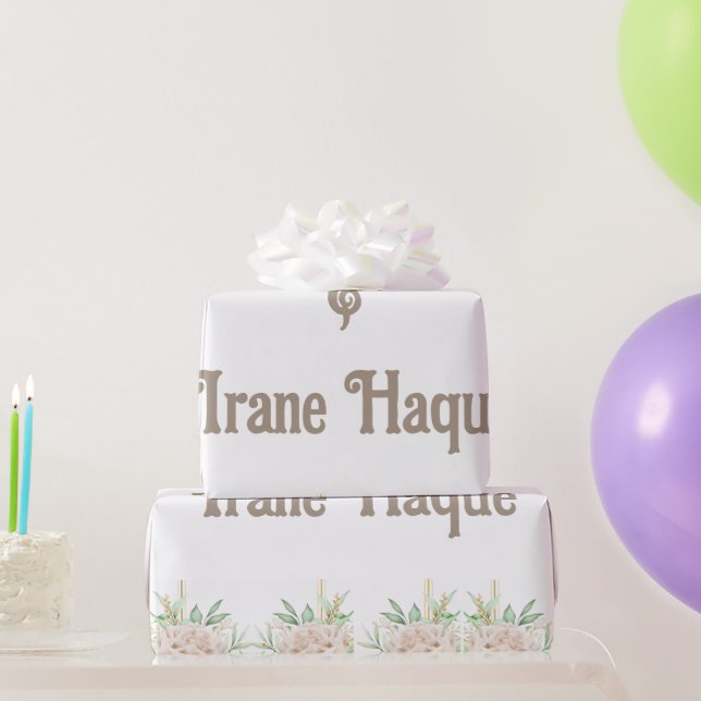 Elegant Floral Islamic Nikah Ceremony Invitation Wrapping Paper (Party Gifts)