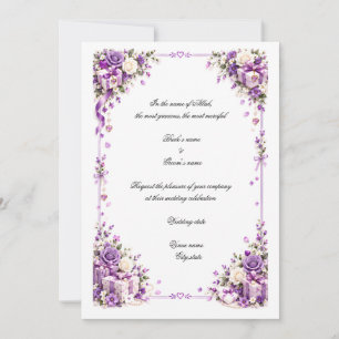 Elegant Floral Islamic Wedding Invitation