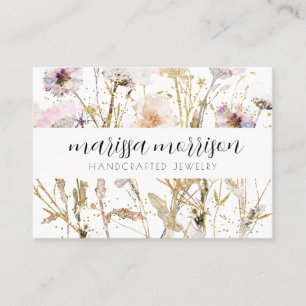 Elegant Floral Jewellery Designer Business Card