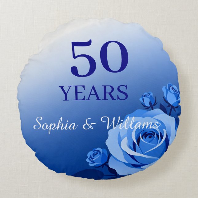 Elegant Floral Keepsake – Personalised Romantic  Round Cushion (Front)