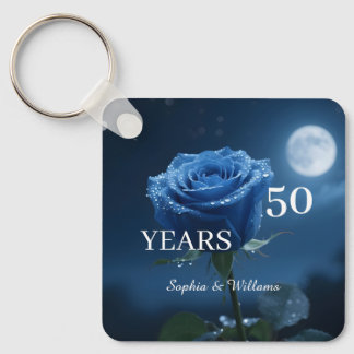 Elegant Floral Keepsake – Romantic Blue Rose Gift Key Ring