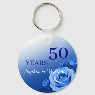Elegant Floral Keepsake – Romantic Blue Rose Gift Key Ring