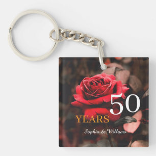 Elegant Floral Keepsake – Romantic Red Rose Gift Key Ring