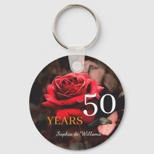 Elegant Floral Keepsake – Romantic Red Rose Gift Key Ring