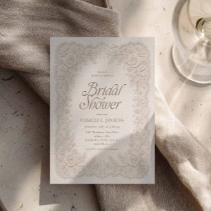 Elegant Floral Lace Bridal Shower Invitation