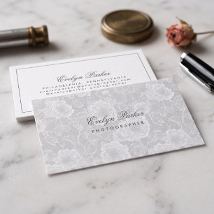 Elegant Floral Lace Business Card