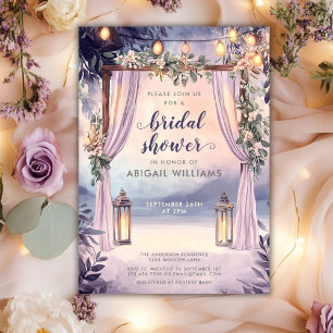 Elegant Floral Lanterns Garden Bridal Shower Invitation