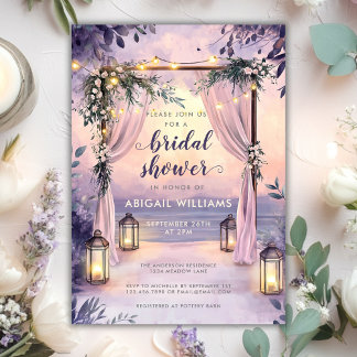 Elegant Floral Lanterns Garden Bridal Shower Invitation