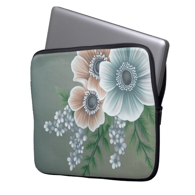 Elegant Floral Laptop Case 1 (Front Left)