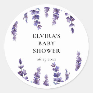 Elegant floral lavender Baby Shower envelope seal
