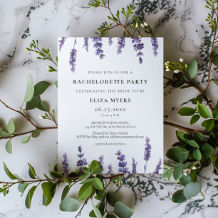 Elegant floral lavender Bachelorette Party Invitation