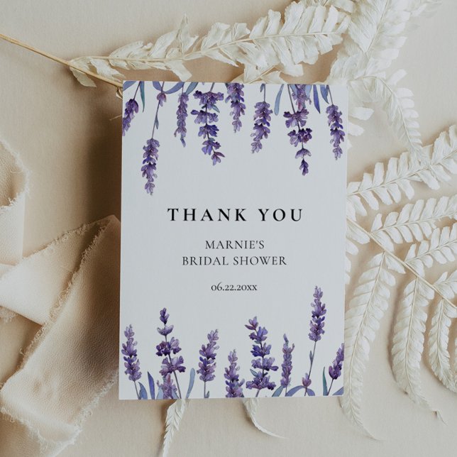 Elegant Floral Lavender Bridal Shower Thank You Card (Creator Uploaded)