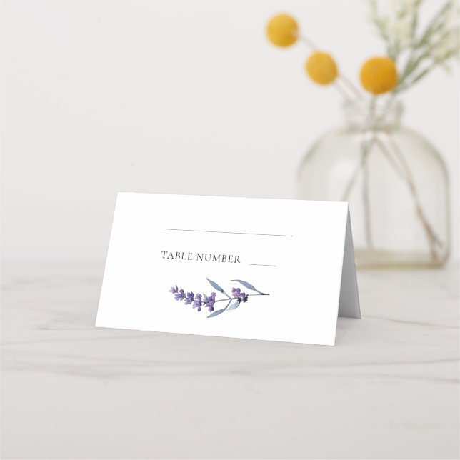 Elegant Floral Lavender Place Card (Front)