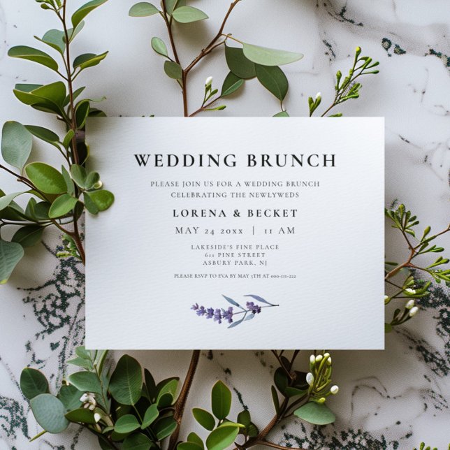 Elegant Floral Lavender Post Wedding Brunch Invitation (Creator Uploaded)