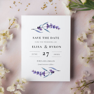 Elegant floral lavender Save the date Invitation