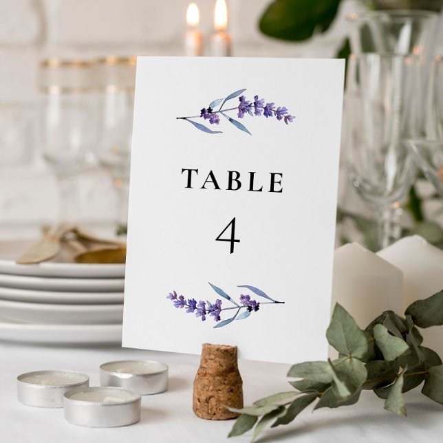 Elegant Floral Lavender Table Number (Creator Uploaded)