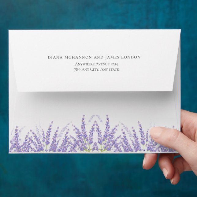 Elegant Floral Lavender Wedding  Envelope (Hand)