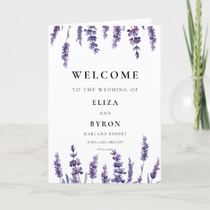 Elegant floral lavender wedding folded Program Programme