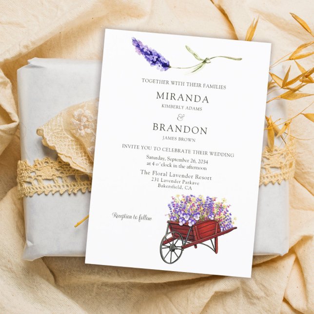 Elegant Floral Lavender Wedding Invitation (Creator Uploaded)