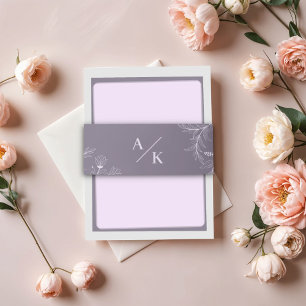 Elegant Floral Lavender Wedding Invitation Belly Band