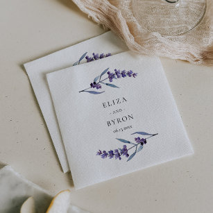 Elegant floral lavender wedding paper napkin