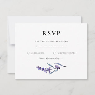 Elegant floral lavender wedding RSVP card