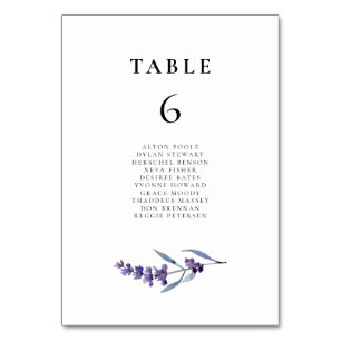 Elegant Floral Lavender Wedding Seating Chart Card