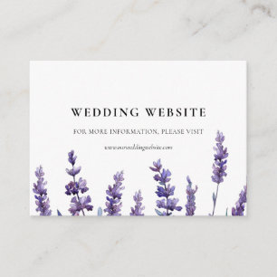 Elegant floral lavender wedding website card