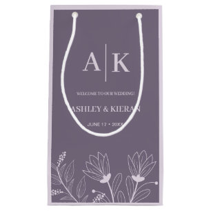 Elegant Floral Lavender Wedding Welcome Small Gift Bag