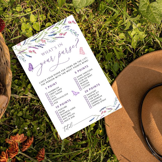 Elegant Floral Lavender  What's in Your Purse Game (Creator Uploaded)