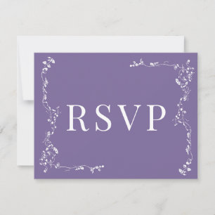 Elegant Floral Leaf Classic Wedding RSVP Card