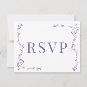 Elegant Floral Leaf Classic Wedding RSVP Card