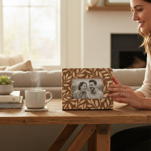 Elegant Floral Leaves Modern Chic Etched Frames