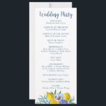 Elegant Floral Lemon Wedding Program Invitation<br><div class="desc">An elegant lemon floral wedding program. Coordinates with the lemon floral main squeeze wedding collection. This customisable Ceremony Program features yellow and blue watercolor foliage. To make advanced changes,  go to "Click to customise further" option under Personalise this template. Designed for you by blackberry Boulevard.</div>