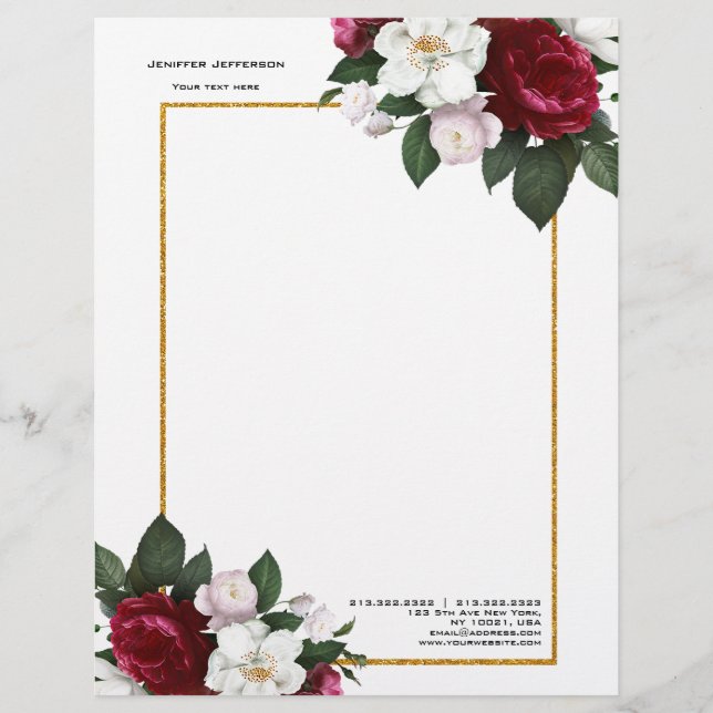 Elegant floral Letterhead (Front)